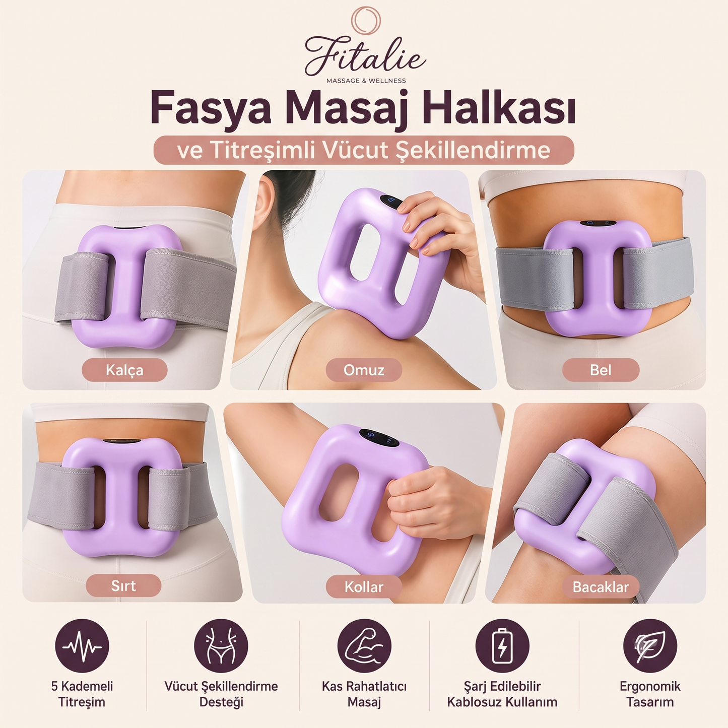 Fitalie Titreşimli Fasya Masaj Halkası